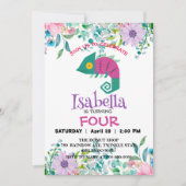 Niedlicher Drachendschungel Tiere Geburtstagskinde Einladung (Vorderseite)