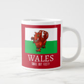Niedlicher Dragon Wales Small aber Feistful Flag C Jumbo-Tasse (Rechts)