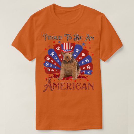 Niedlicher Draht für Terrier American Flag Lover H T-Shirt (Design vorne)