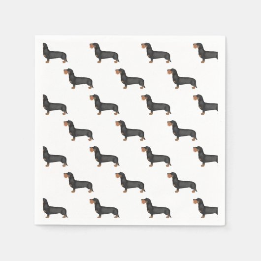 Niedlicher Drahthaarwurzel Dackel Serviette (Vorderseite)