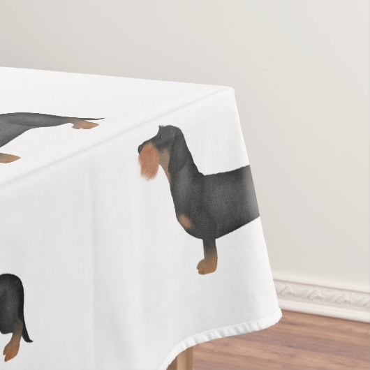 Niedlicher Drahthaarwurzel Dackel Tischdecke (Beispiel)
