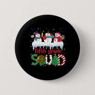 Niedlicher drei Snowman-Lehrer Kinder Fünfte Klass Button