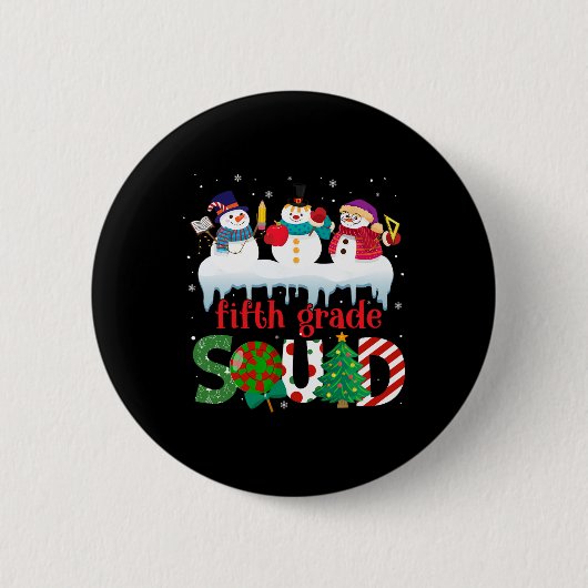 Niedlicher drei Snowman-Lehrer Kinder Fünfte Klass Button (Vorderseite)