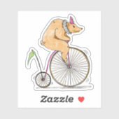 Niedlicher Dreiradbär Aufkleber (Blatt)