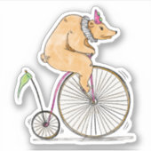 Niedlicher Dreiradbär Aufkleber (Vorderseite)