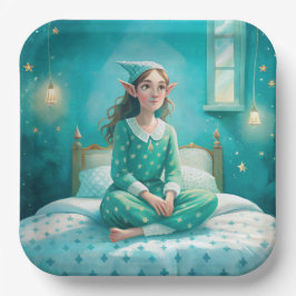 Niedlicher Druck von Tellern aus Papier mit Elf Pappteller