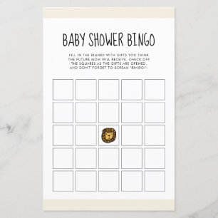 Niedlicher Dschungel Baby Dusche Bingo Spiel