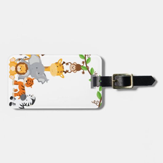 Niedlicher Dschungel-Baby-Tier-Gepäck-Umbau Gepäckanhänger (Vorderseite horizontal)