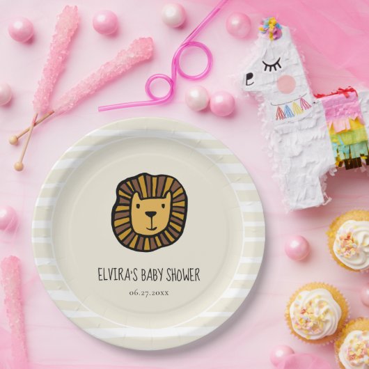 Niedlicher Dschungel Babydusche Pappteller (Party)