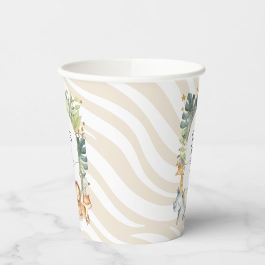 Niedlicher Dschungel Babyminze Babydusche Papierta Pappbecher (Links)