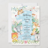 Niedlicher Dschungel Big One Boys Einladung zum Ge (Vorderseite)