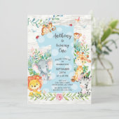 Niedlicher Dschungel Big One Boys Einladung zum Ge (Stehend Vorderseite)