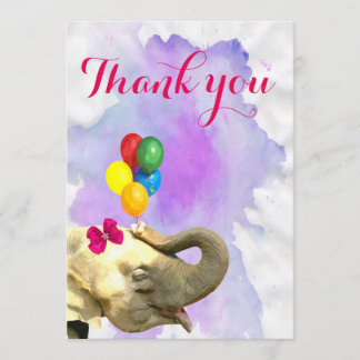 Niedlicher Dschungel des Elefanten Tierwatercolor Dankeskarte