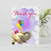 Niedlicher Dschungel des Elefanten Tierwatercolor Dankeskarte (Stehend Vorderseite)