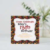 Niedlicher Dschungel Dorf Safari Einladung (Stehend Vorderseite)