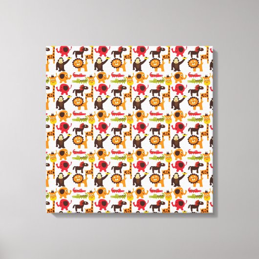 Niedlicher Dschungel Dorf Safari Leinwanddruck (Vorderseite)