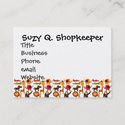 Niedlicher Dschungel Dorf Safari Visitenkarte (Vorderseite)