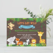 Niedlicher Dschungel-Geburtstagsfeier Einladung (Stehend Vorderseite)