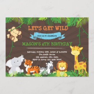 Niedlicher Dschungel-Geburtstagsfeier Einladung