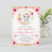 Niedlicher Dschungel mit Wasserfarbe Elephant Baby Einladung (Stehend Vorderseite)