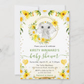 Niedlicher Dschungel mit Wasserfarbe Elephant Baby Einladung (Vorderseite)