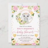 Niedlicher Dschungel mit Wasserfarbe Elephant Baby Einladung (Vorderseite)