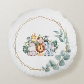 Niedlicher Dschungel Rundes Kissen (Rückseite)