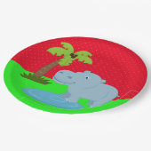 Niedlicher Dschungelsafari Pappteller (Schrägansicht)