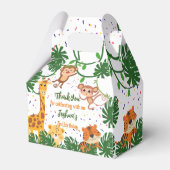 Niedlicher Dschungeltiersafari Party Geburtstag Geschenkschachtel (Vorderseite)