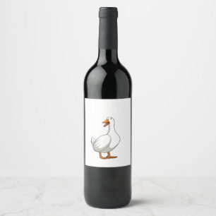 Niedlicher Duck Design Men Waterfowl Bird Pet Ente Weinetikett