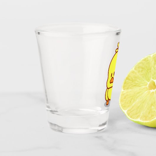 Niedlicher Duckkautschuk Schnapsglas (Links)