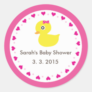 Niedlicher ducky Mädchenbabyduschenaufkleber Runder Aufkleber