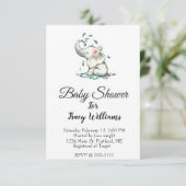 Niedlicher DuschElefant Einladung (Stehend Vorderseite)