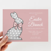 Niedlicher Dusty Pink Bunny Osterbrunch Einladung