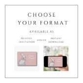 Niedlicher Dusty Pink Bunny Osterbrunch Einladung