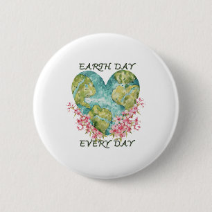 Niedlicher Earth Day Alltag Retro Vintag 1 Button