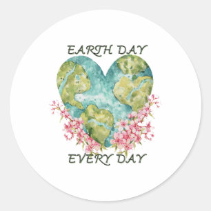 Niedlicher Earth Day Alltag Retro Vintag 1 Runder Aufkleber