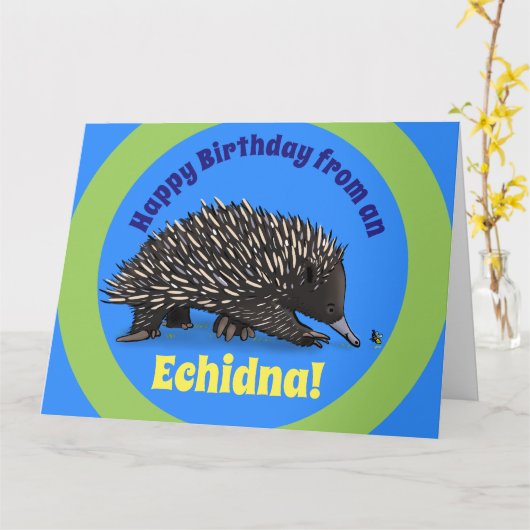 Niedlicher Echidna mit Karte (Gelbe Blume)