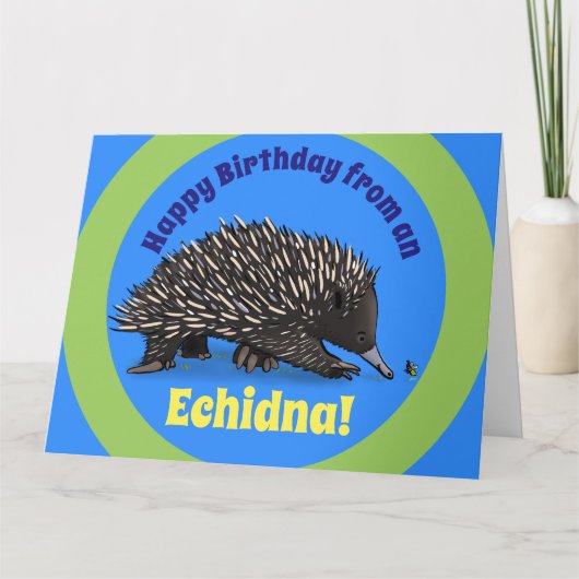 Niedlicher Echidna mit Karte (Vorderseite)