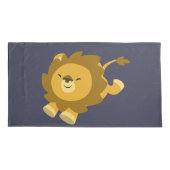 Niedlicher Ecstatic-Cartoon-Löwenkissenkoffer Kissenbezug (Rückseite)