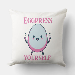 Niedlicher "Eggpress Yourself" Funny Pub Kissen