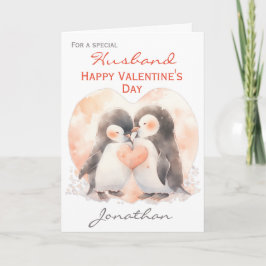 Niedlicher Ehemann Penguin Liebe Valentinstag Karte