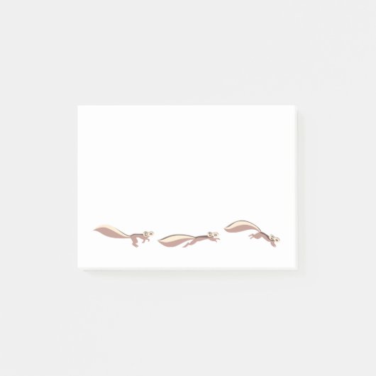 Niedlicher Eichhörnchen-Betrieb und Springen Post-it Klebezettel (Vorderseite)
