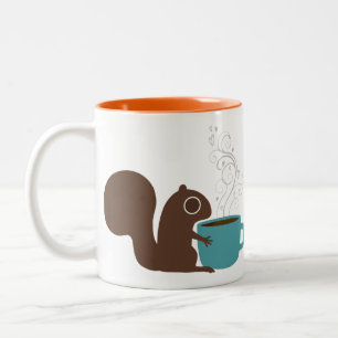 Niedlicher Eichhörnchen-Kaffee Lover   Fun Wildlif Zweifarbige Tasse