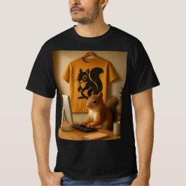 Niedlicher Eichhörnchen und Laptop-Grafik-T - Shir T-Shirt