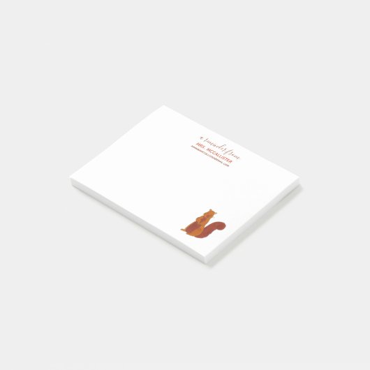 Niedlicher Eichhörnchenlehrer Erinnerung Hinweis Post-it Klebezettel (angewinkelt)