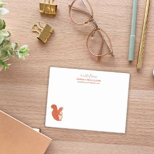 Niedlicher Eichhörnchenname und Kontaktadresse Post-it Klebezettel