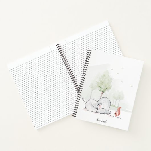 Niedlicher Eichhörnchenname Wasserfarbe Notizblock (Innenseite)