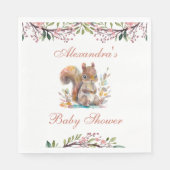 Niedlicher Eichhörnchenwald Woodland Babydusche Na Serviette (Vorderseite)