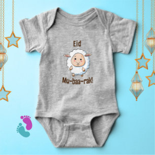 Niedlicher "Eid Mubarak" Sheep Funny Baby Bodysuit Strampler